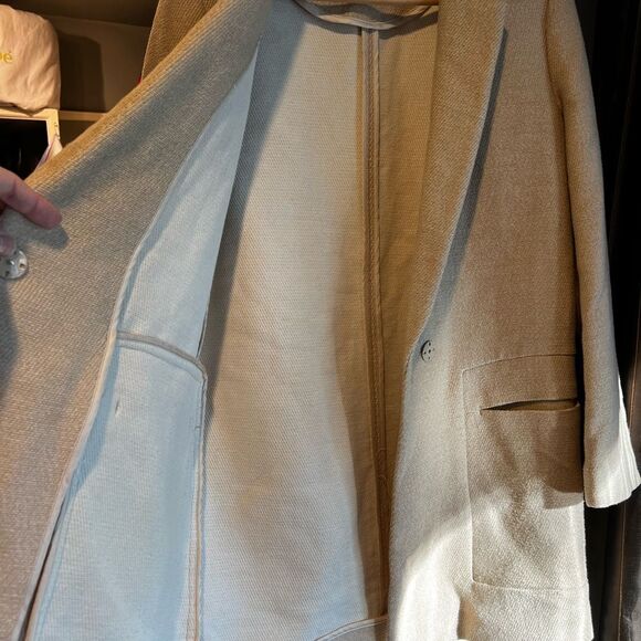 Zara Textured Weave Oversized Tan Blazer - Picture 5 of 7